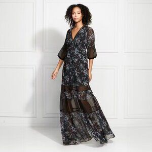 NWT Rachael Zoe Joni Vine Sheer Panel Maxi Dress Size XL